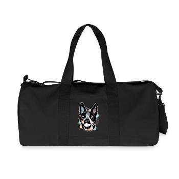 Boston Terrier - Recycelte Canvas-Sporttasche von Stanley/Stella - Schwarz - Vorne