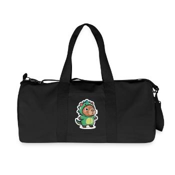 Capybara Dino Dinosaur - Recycled Canvas Sports Bag by Stanley/Stella - black - Front