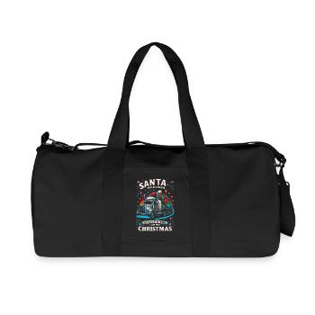 Santa Trucker Shirt for Christmas and Holiday Fans - Recycled Canvas Sports Bag by Stanley/Stella - black - Front
