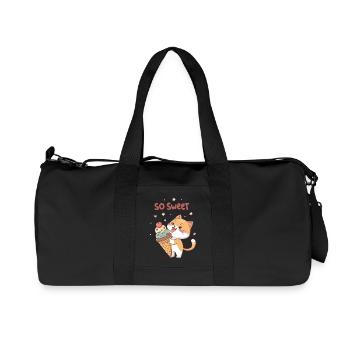 Chat gourmand et glace Kawaii So Sweet - Recycled Canvas Sports Bag by Stanley/Stella - black - Front
