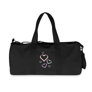Herz pastell Muster Herzmuster Geschenk  - Recycelte Canvas-Sporttasche von Stanley/Stella - Schwarz - Vorne