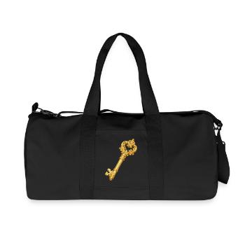 Goldener Ornament-Schlüssel - Recycelte Canvas-Sporttasche von Stanley/Stella - Schwarz - Vorne