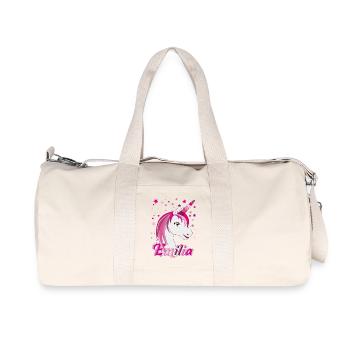 Emilia, Mädchenname, Lieblingsname - Recycelte Canvas-Sporttasche von Stanley/Stella - Naturweiß - Vorne