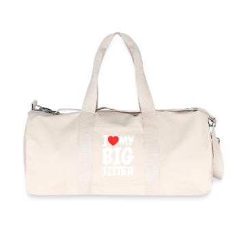 I Love My Big Sister Heart Family Funny - Sac de sport en toile recyclée Stanley/Stella - blanc naturel - Devant