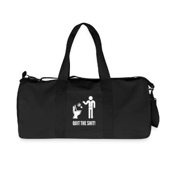 Arrête tes conneries ! (Cannabis / Marijuana / Chanvre / W) - Sac de sport en toile recyclée Stanley/Stella - noir - Devant