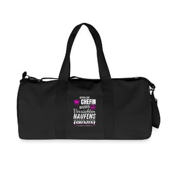 Stolze Chefin verrückter Haufen Chefin Geschenke - Recycelte Canvas-Sporttasche von Stanley/Stella - Schwarz - Vorne