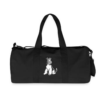 Foxterrier "Black Edition" - Recycelte Canvas-Sporttasche von Stanley/Stella - Schwarz - Vorne