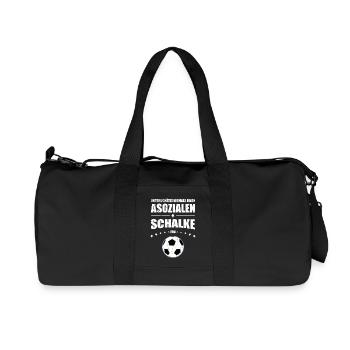 Asozialer Schalke Fan | Vintage Retro Edition - Recycelte Canvas-Sporttasche von Stanley/Stella - Schwarz - Vorne