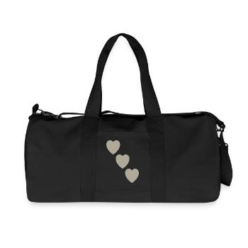 Drei Greige Herzen | Minimal Design - Recycelte Canvas-Sporttasche von Stanley/Stella - Schwarz - Vorne
