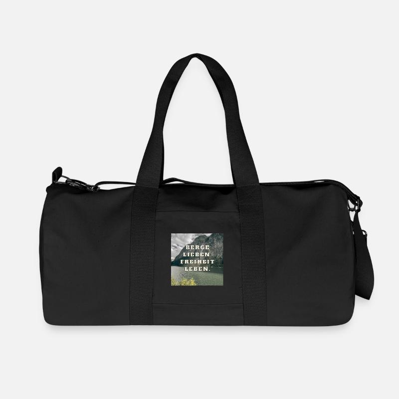 Berge lieben - Freiheit leben - Recycelte Canvas-Sporttasche von Stanley/Stella - Schwarz