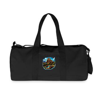 Paysage - Illustration - Sac de sport en toile recyclée Stanley/Stella - noir - Devant