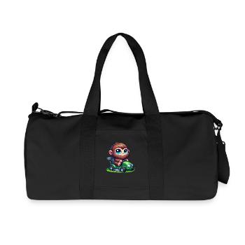 Mignon Bigfoot Sasquatch Tondeuse à gazon Horticulture Chibi - Sac de sport en toile recyclée Stanley/Stella - noir - Devant
