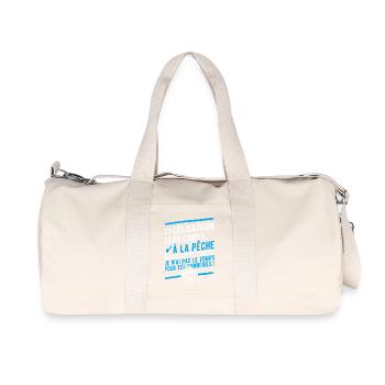 "Célibataire en couple à la pêche" - Sac de sport en toile recyclée Stanley/Stella - blanc naturel - Devant