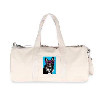 Pop Art Bulldog - Sac de sport en toile recyclée Stanley/Stella - blanc naturel - Devant