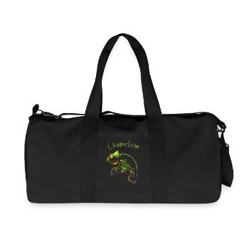 Vivid Chameleon Illustration für Naturfreunde - Recycelte Canvas-Sporttasche von Stanley/Stella - Schwarz - Vorne