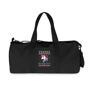 Einhorn-Weihnachten - Recycelte Canvas-Sporttasche von Stanley/Stella - Schwarz - Vorne