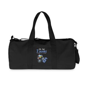 Ich bin 7 Jahre - Recycelte Canvas-Sporttasche von Stanley/Stella - Schwarz - Vorne