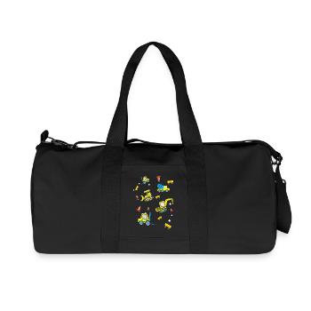 Baustellen Fahrzeuge - Recycelte Canvas-Sporttasche von Stanley/Stella - Schwarz - Vorne