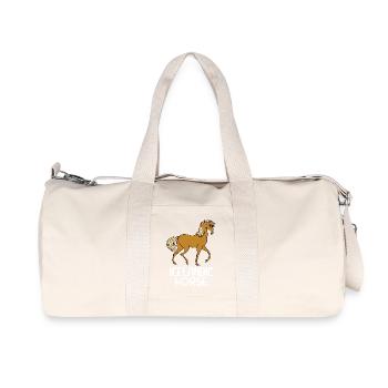 Haflinger Pferde Pferdenarr Statement Islandpferde - Recycelte Canvas-Sporttasche von Stanley/Stella - Naturweiß - Vorne