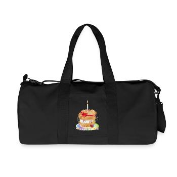 For your birthday a filled cream puff with candle - Recycled Canvas Sports Bag by Stanley/Stella - black - Front