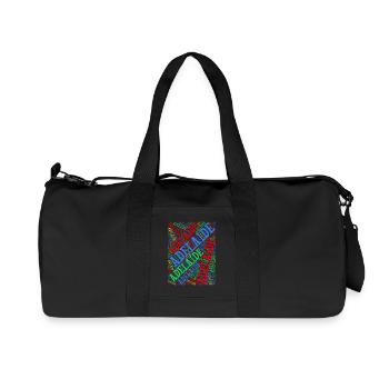 Adelaide T-Shirt T-Shirt Wortwolke Geschenkidee - Recycelte Canvas-Sporttasche von Stanley/Stella - Schwarz - Vorne