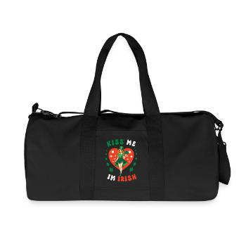 Embrasse-moi, je suis irlandaise - Sac de sport en toile recyclée Stanley/Stella - noir - Devant