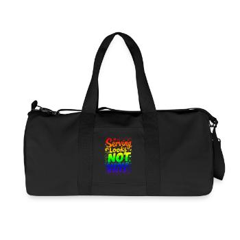 SERVING LOOKS, NOT GENDER ROLES - Recycled Canvas Sports Bag by Stanley/Stella - black - Front