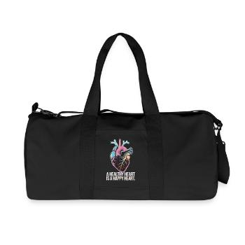 Coeur avec anatomie colorée et message d’amour - Sac de sport en toile recyclée Stanley/Stella - noir - Devant
