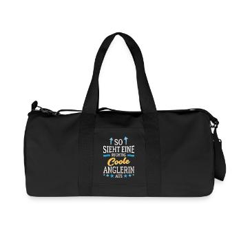 So sieht eine richtig coole Anglerin aus Fischerin - Recycelte Canvas-Sporttasche von Stanley/Stella - Schwarz - Vorne