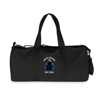 Réfléchissez avant de cliquer - Cybersécurité - Sac de sport en toile recyclée Stanley/Stella - noir - Devant