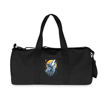 Herzlinie Wolf - Mond-Kunst - Recycelte Canvas-Sporttasche von Stanley/Stella - Schwarz - Vorne