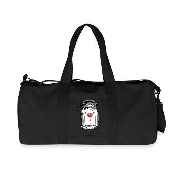 Glass Full of Love Hearts Watercolors - Recycled Canvas Sports Bag by Stanley/Stella - black - Front