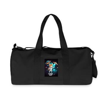 Cosmic Cat – Space Astronaut Cat - Recycled Canvas Sports Bag by Stanley/Stella - black - Front