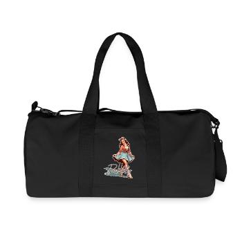 Rockabilly Style Outfit Woman Barefoot Retro Gift - Recycled Canvas Sports Bag by Stanley/Stella - black - Front