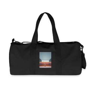 Woman in Striped Dress Waiting - Recycled Canvas Sports Bag by Stanley/Stella - black - Front