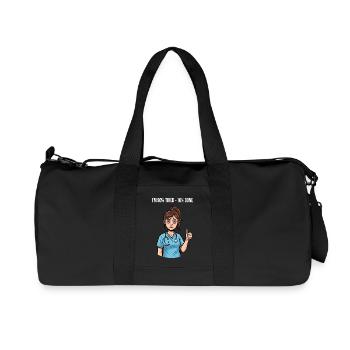 90% Tired, 10% Done - Pflegeheld Nurse - Recycled Canvas Sports Bag by Stanley/Stella - black - Front