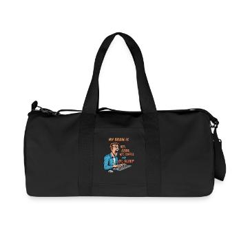 0% Sleep: Code & Coffee Power! - Recycled Canvas Sports Bag by Stanley/Stella - black - Front