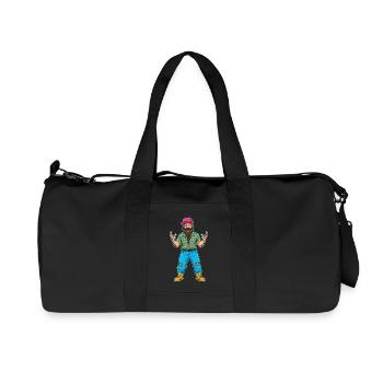Fröhlicher Trucker Typ: Bart & Style pur! - Recycelte Canvas-Sporttasche von Stanley/Stella - Schwarz - Vorne