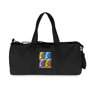 Rose pop art - Sac de sport en toile recyclée Stanley/Stella - noir - Devant