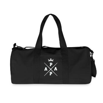 Kreuzendes Papa krone Logo - Recycelte Canvas-Sporttasche von Stanley/Stella - Schwarz - Vorne