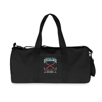 Geboren zum jagen, gezwungen zum arbeiten - Recycelte Canvas-Sporttasche von Stanley/Stella - Schwarz - Vorne