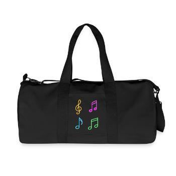 Neon Sheet Music – Music Vibes - Recycled Canvas Sports Bag by Stanley/Stella - black - Front