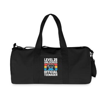 Niveau 25 Adolescent débloqué - Sac de sport en toile recyclée Stanley/Stella - noir - Devant