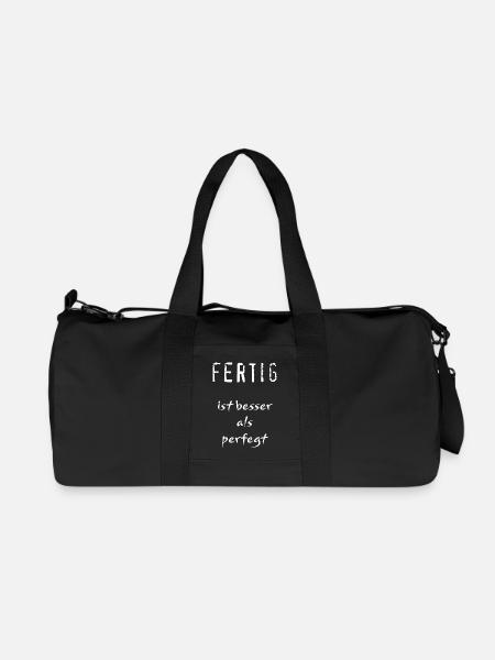 Fertig ist besser als perfegt - Recycelte Canvas-Sporttasche von Stanley/Stella - Schwarz