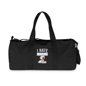 I Hate Mornings | Funny morning grouch design - Recycled Canvas Sports Bag by Stanley/Stella - black - Front