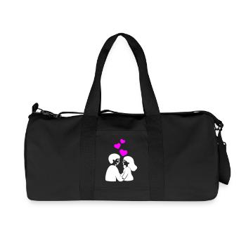 Verliebt Paar Herz - Recycelte Canvas-Sporttasche von Stanley/Stella - Schwarz - Vorne