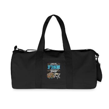 Camping Fishing Humor Bad Day Fish Better Working - Recycled Canvas Sports Bag by Stanley/Stella - black - Front