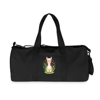 Alpaca in the spring garden - Recycled Canvas Sports Bag by Stanley/Stella - black - Front