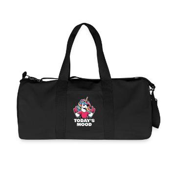 Unicorn Rainbow Mane Today Whimsy Middle Finger - Recycled Canvas Sports Bag by Stanley/Stella - black - Front
