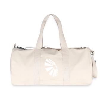 Motif monochrome à éventail en spirale - Sac de sport en toile recyclée Stanley/Stella - blanc naturel - Devant